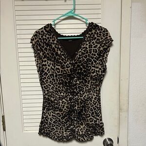 Style & Co. Brown Leopard Print Blouse